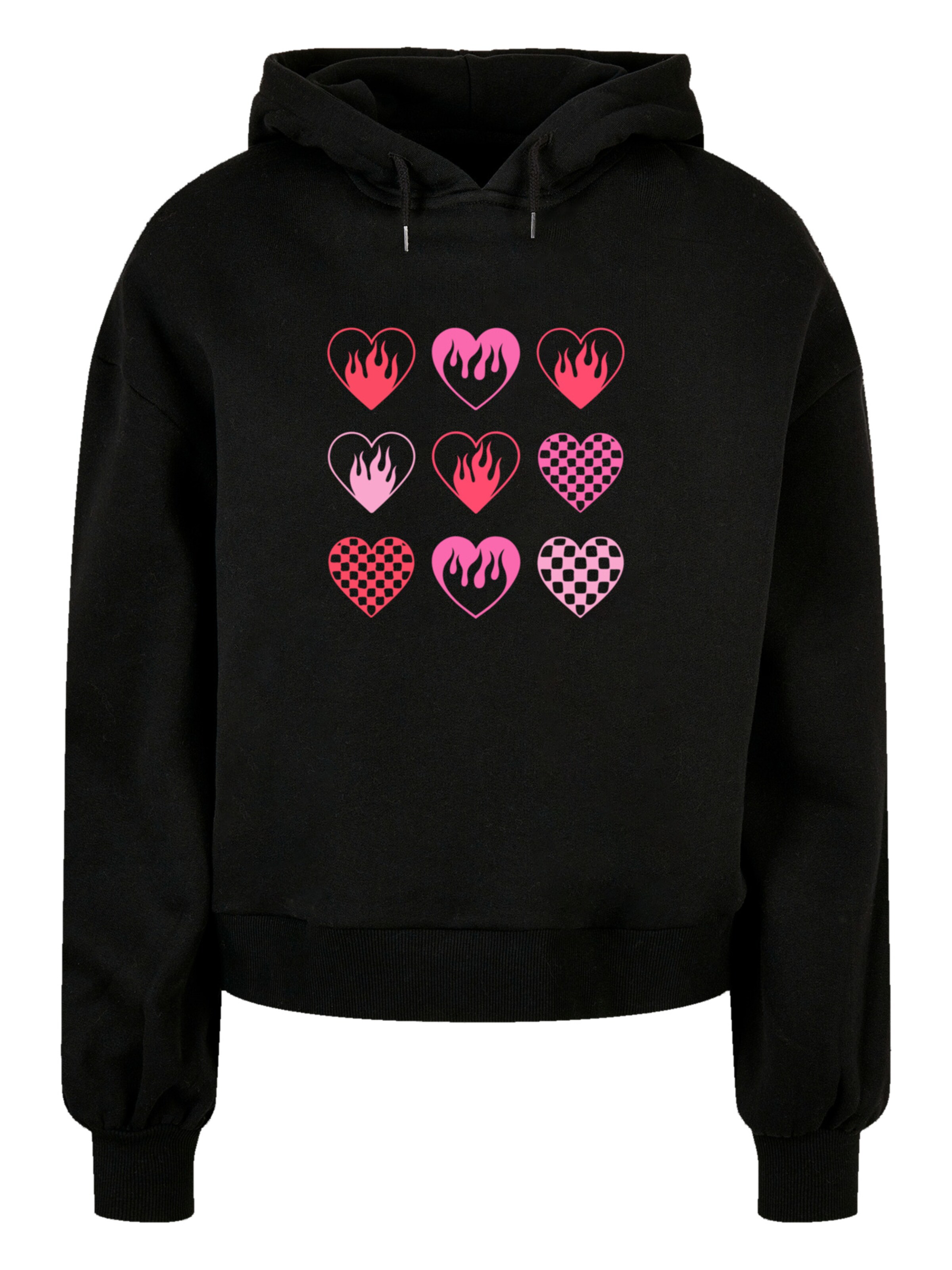 Sweat-shirt 'Internationaler Frauentag: Herzen in Flammen' F4NT4STIC en noir : devant