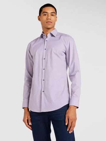 BOSS Slim fit Button Up Shirt 'HANK' in Purple: front