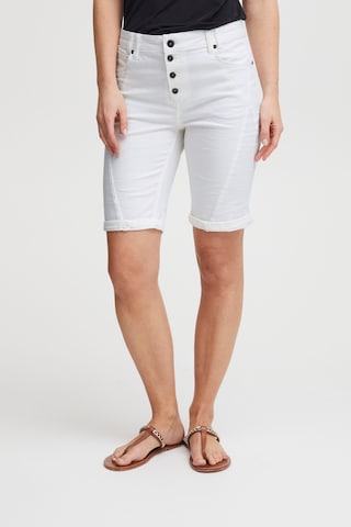 PULZ Jeans Regular Pants 'Rosita' in White: front