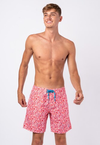 Panareha Board Shorts in Red: front