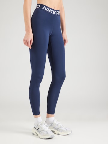 NIKESkinny Sportske hlače 'Pro' - plava boja: prednji dio