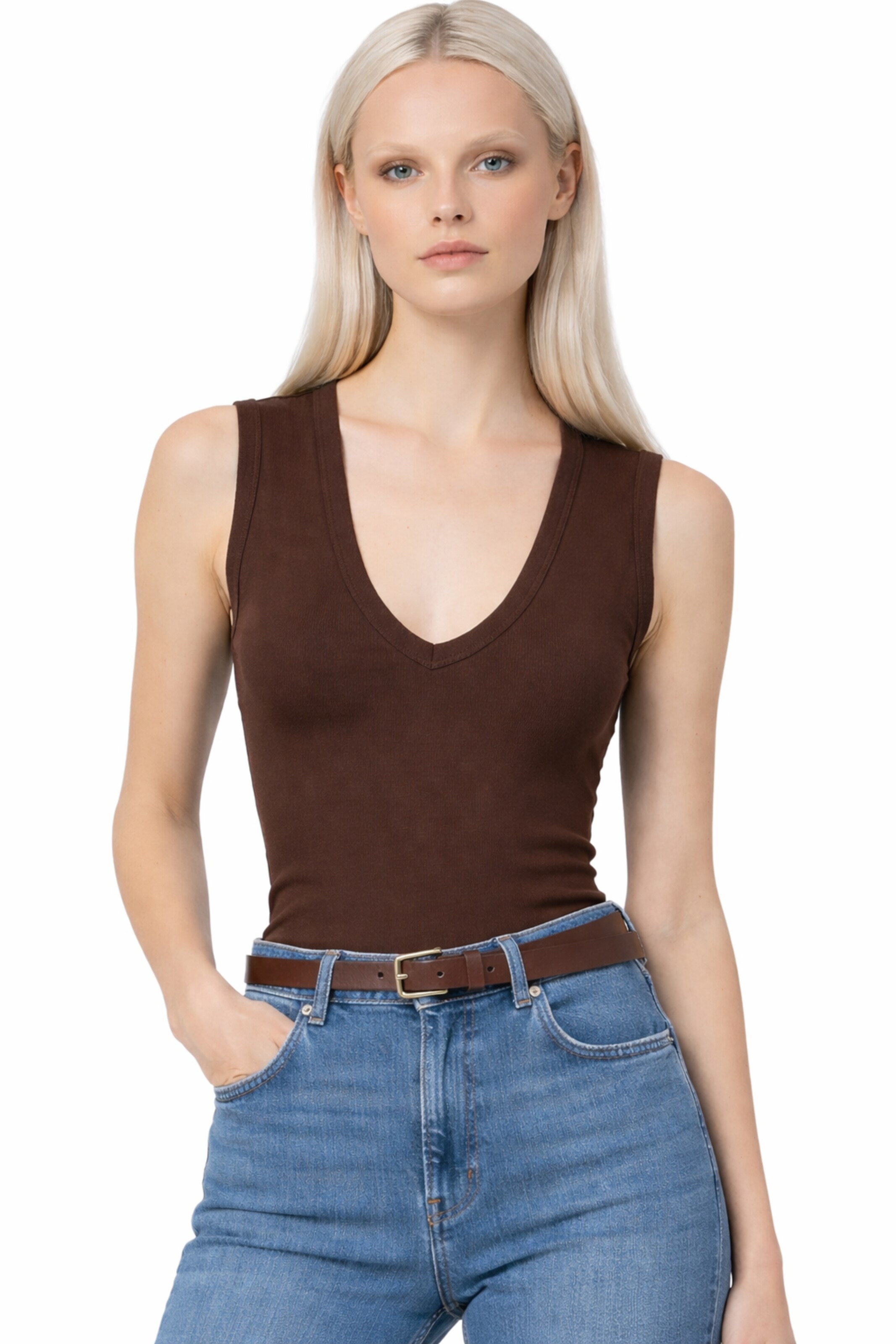 No Matter What Top in Braun: Vorderseite