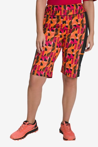 Coupe slim Pantalon de sport Ulla Popken en orange : devant