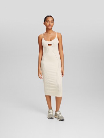 Bershka Knit dress in Beige