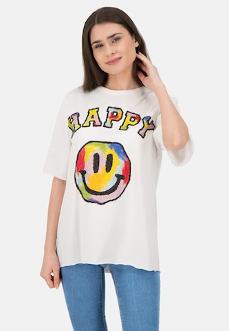 Frogbox T-Shirt 'HAPPY' in Weiß: Vorderseite