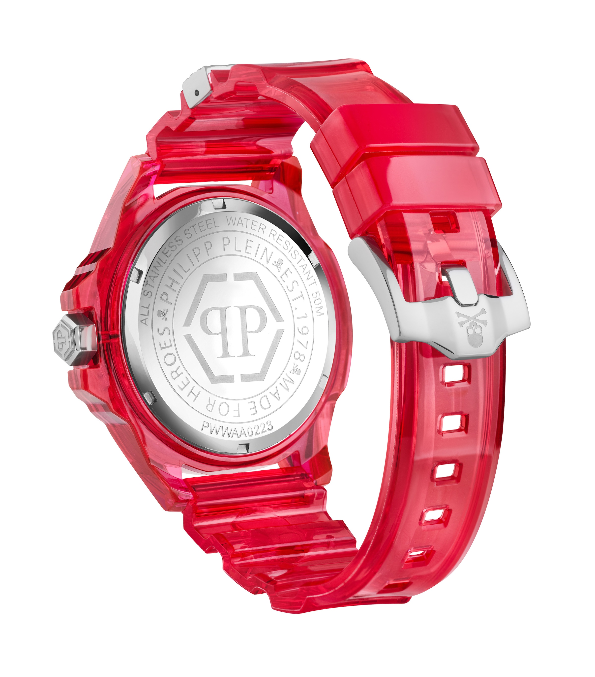 Montre à affichage analogique '$kull' Philipp Plein Watches en rouge