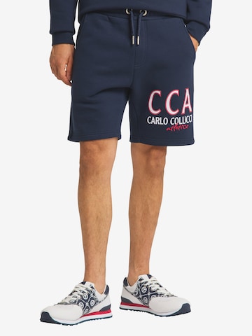 Carlo Colucci Regular Pants 'Dalvai' in Blue: front