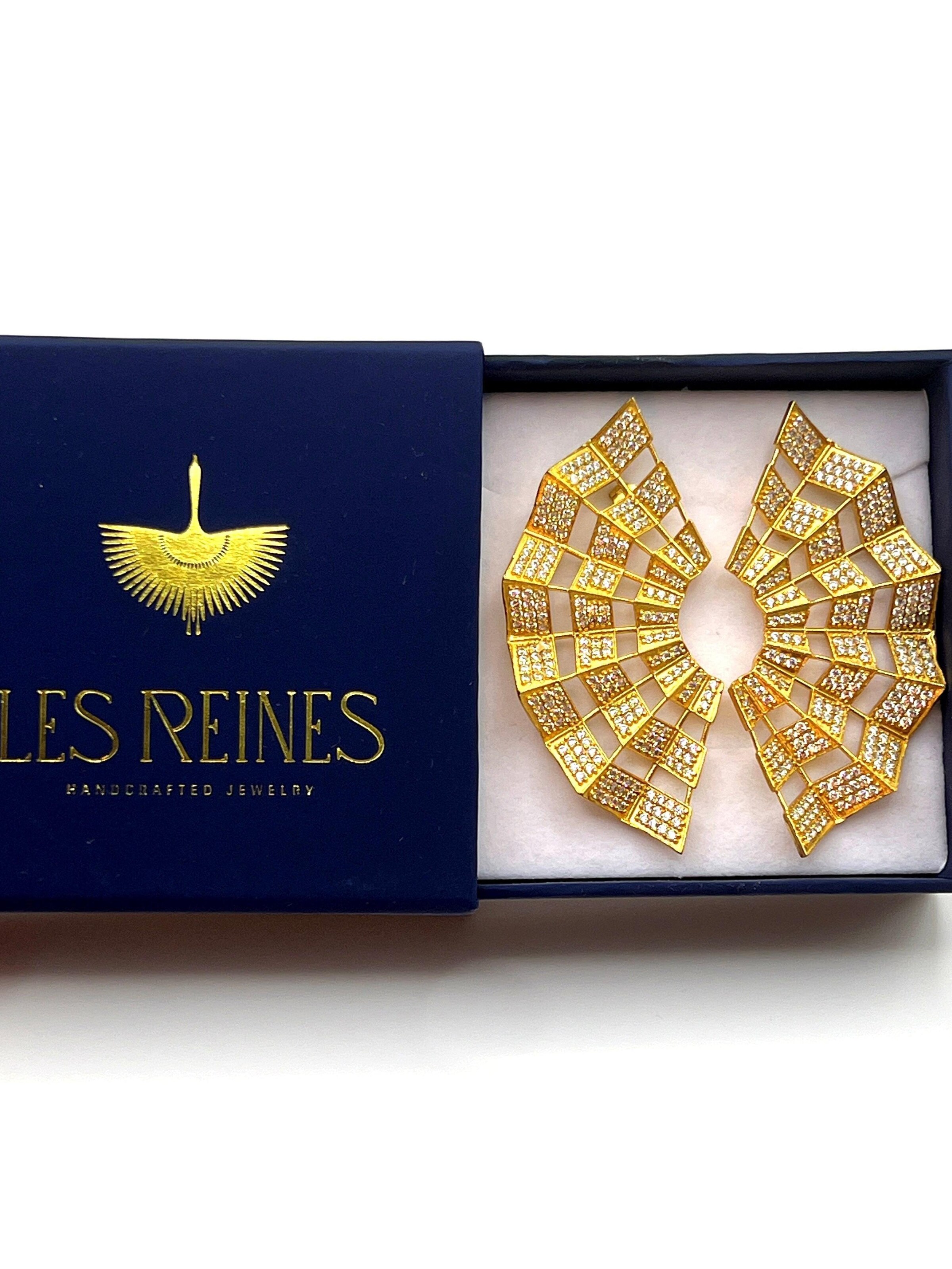 Les Reines Oorbellen 'The Splendid Drapes' in Goud