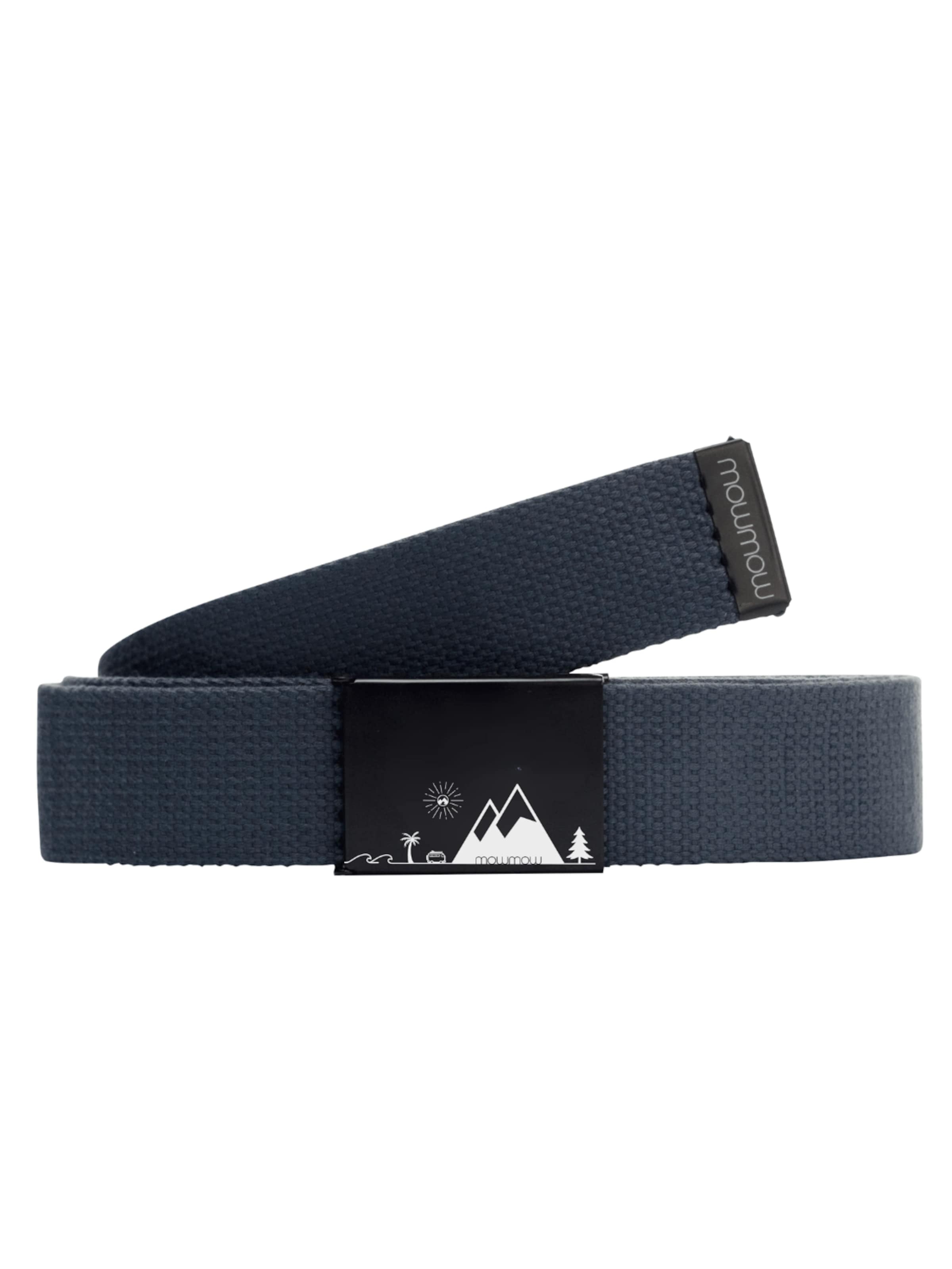 Mowmow Sportriem 'MowMow Belt - Canvas - Aluminum Buckle - 125 cm - Men - Women - Black' in Grijs: voorkant