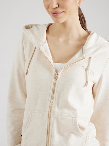 Superdry Sweatjacke 'ESSENTIAL' in Beige