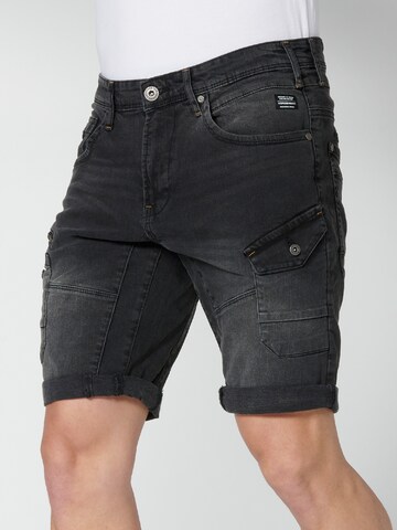 Coupe slim Jeans cargo KOROSHI en noir