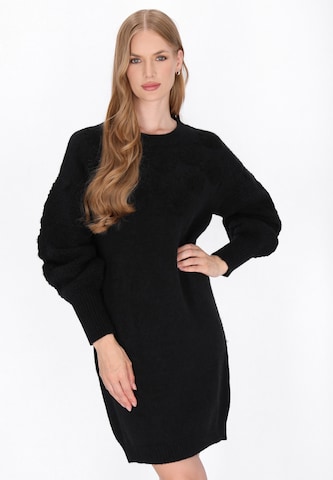 Robes en maille DreiMaster Vintage en noir : devant