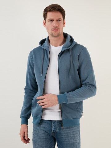 Buratti Zip-Up Hoodie in Grey: front