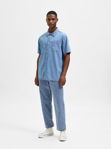 SELECTED HOMME Comfort fit Overhemd 'Mario' in Blauw