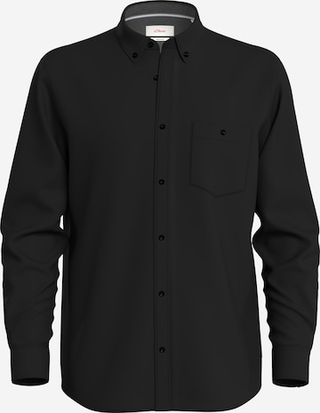 Slim fit Camicia di s.Oliver in nero: frontale