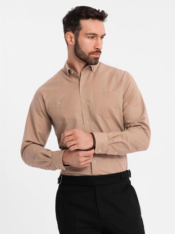 Ombre Regular fit Overhemd in Bruin