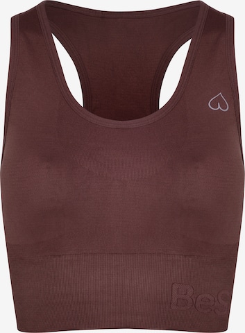 BeShaped Bralette Sports bra 'Body Boost' in Brown: front