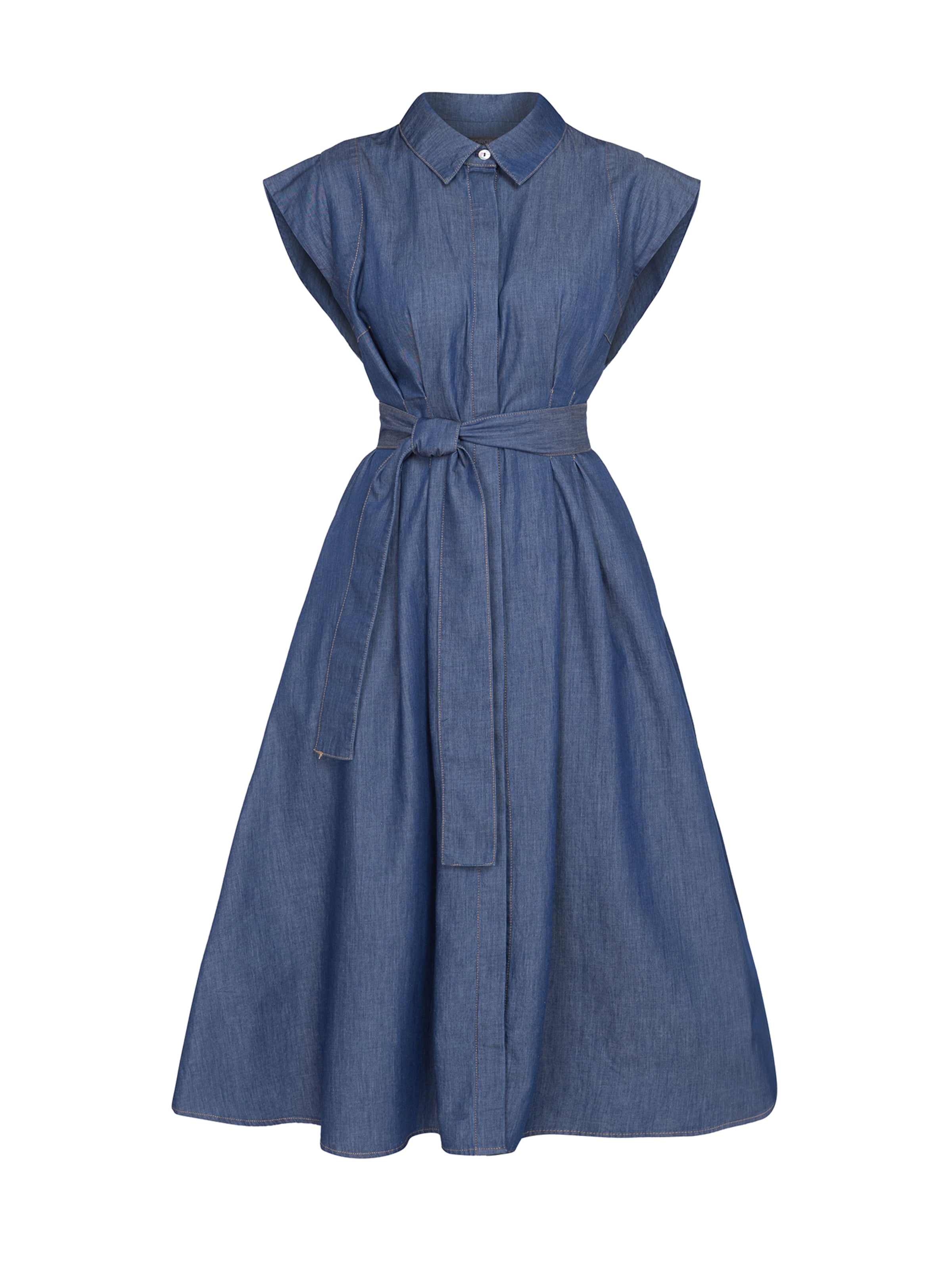 JIORO Blousejurk 'ESSENTIALS' in Blauw: voorkant