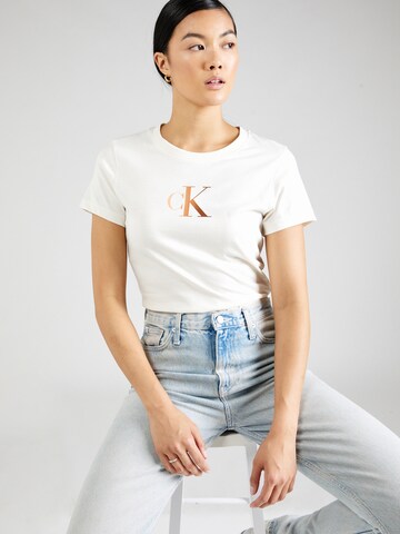 T-shirt Calvin Klein Jeans en blanc : devant