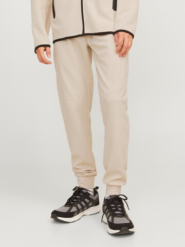 JACK & JONES Tapered Trousers 'WILL FUSION' in Beige: front