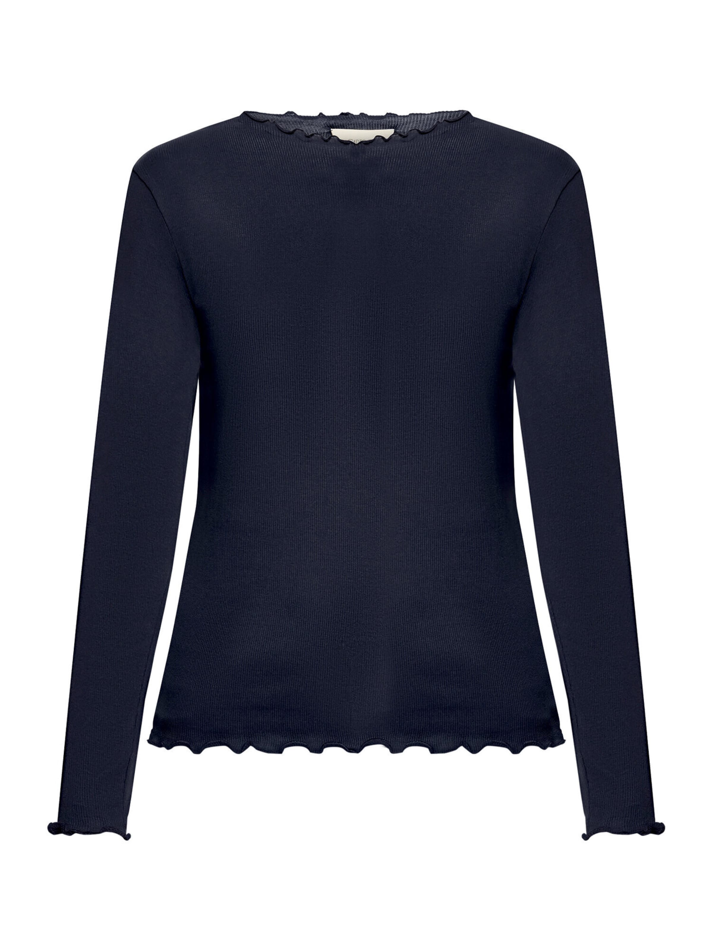 Cartoon Langarm-Shirt mit Kragen in Blau: Vorderseite