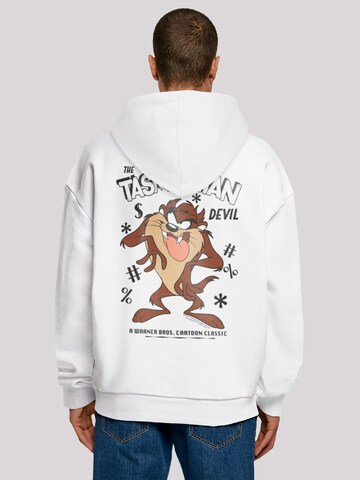 Sweat-shirt 'Looney Tunes Vintage Tasmanian Devil' F4NT4STIC en blanc : devant