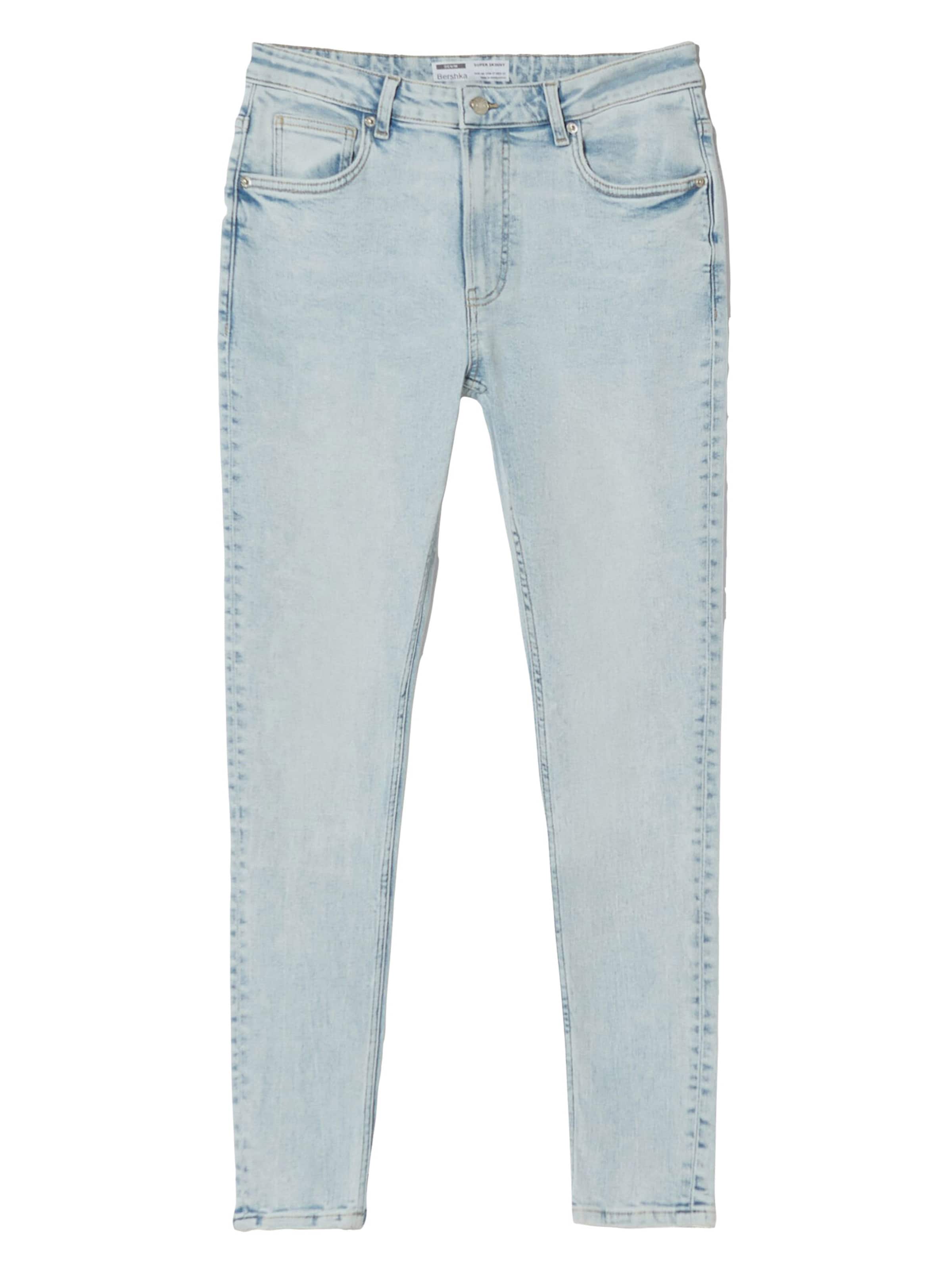Regular Jeans de la Bershka pe albastru: față