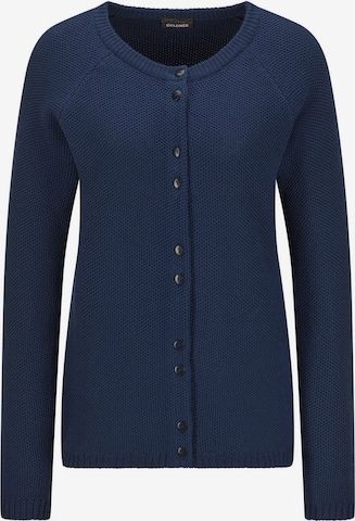 Goldner Strickjacke in Blau: Vorderseite