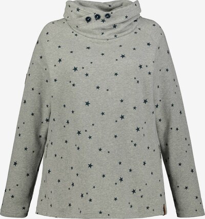Ulla Popken Sweat-shirt en bleu foncé / gris clair, Vue avec produit