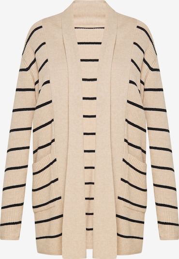 SANIKA Cardigan i lysebrun / sort, Produktvisning