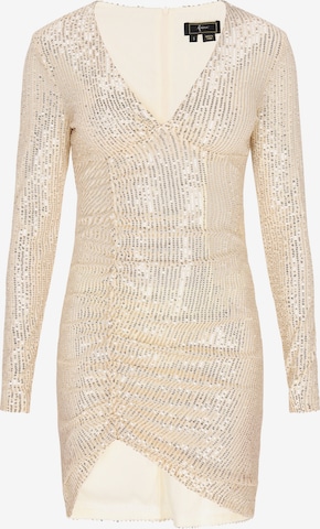 faina Kokteilové šaty - Zlatá: predná strana