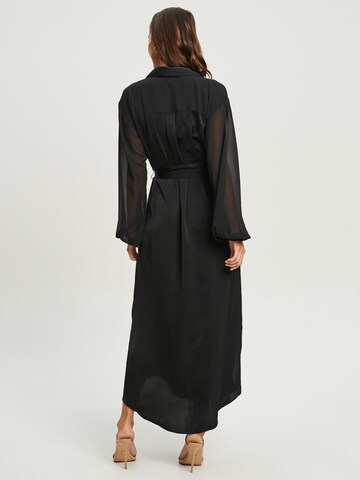 Tussah Shirt dress 'BENNIE' in Black: back