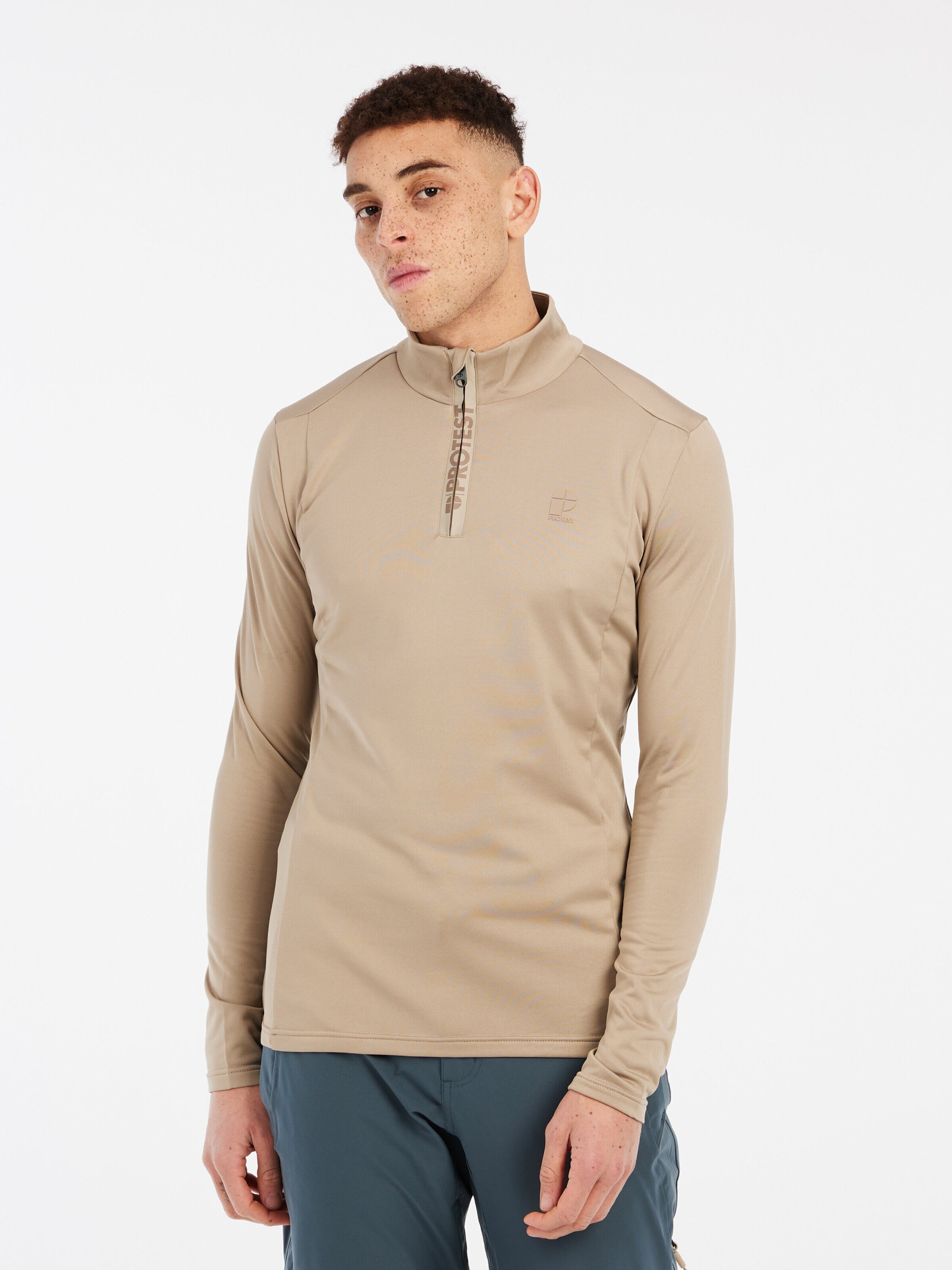 Sweat de sport 'REWILL' PROTEST en marron : devant