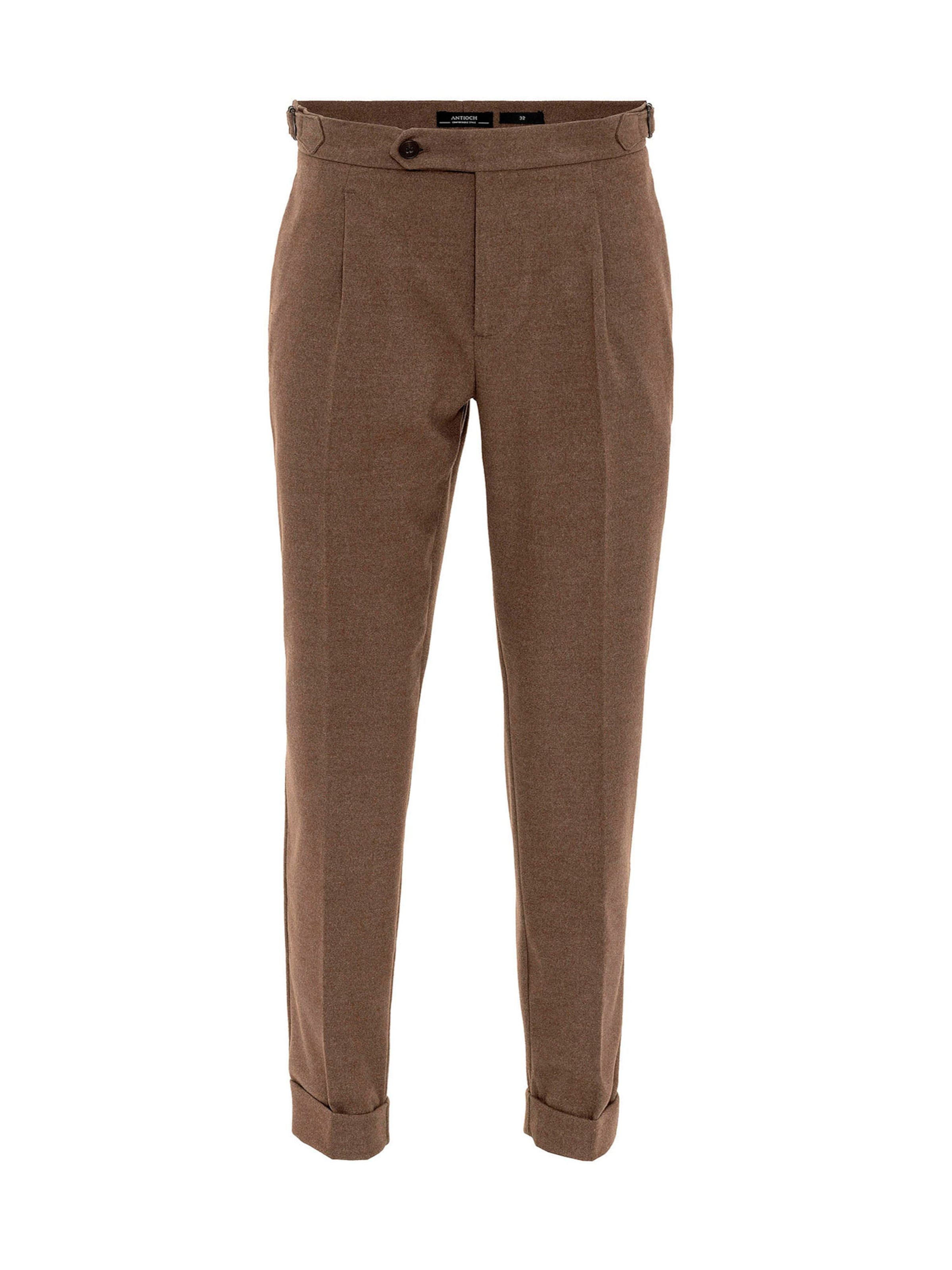 Antioch Regular Trousers with creases in Brown: front