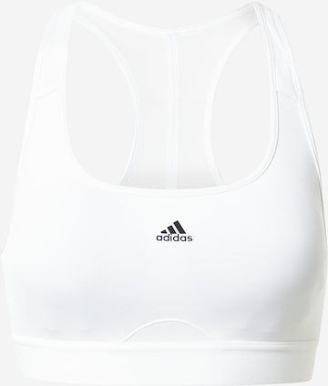 ADIDAS PERFORMANCE Bustier Sport bh 'Powerreact Medium-Support' in Wit: voorkant