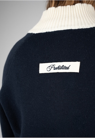 Prohibited Strickjacke 'Letterman' in Blau