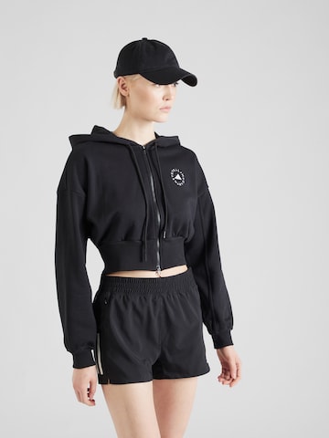 Bluză cu fermoar sport de la ADIDAS BY STELLA MCCARTNEY pe negru: față