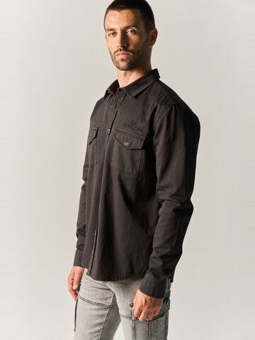 KOROSHI Regular fit Overhemd in Zwart
