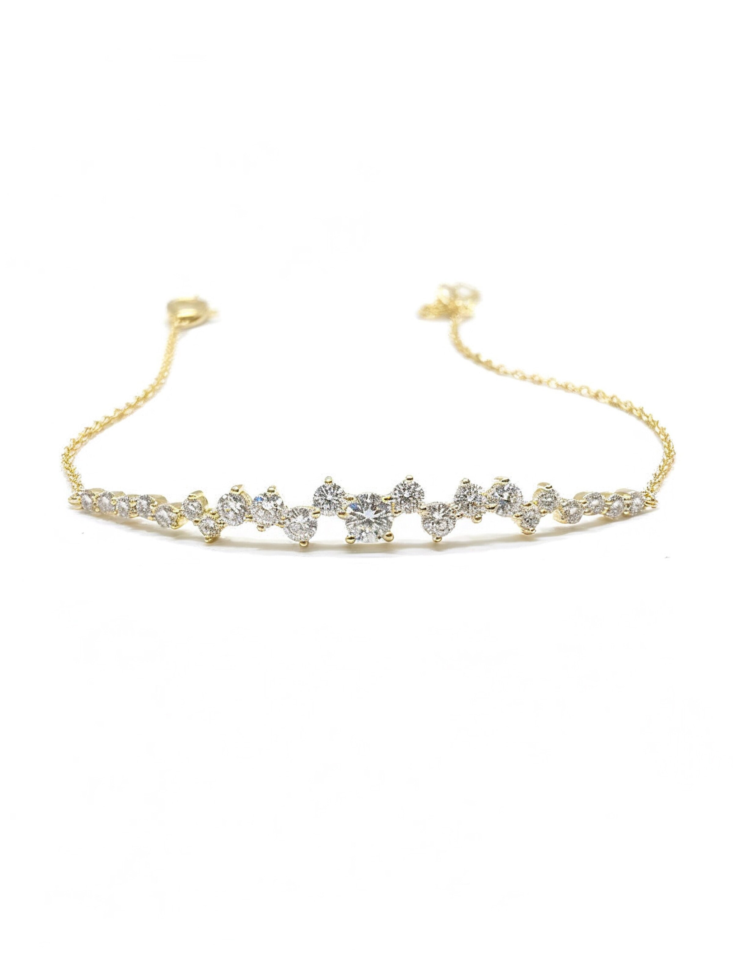 Staufergold Bracelet 'Tennis-Armband „Luxe Five“ 0,5ct' in Gold: front