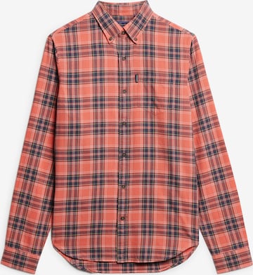 Superdry Regular fit Button Up Shirt in Red: front