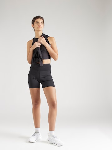 ADIDAS PERFORMANCE Skinny Παντελόνι φόρμας 'Dailyrun 3-stripes 5-inch' σε μαύρο
