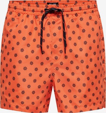 Only & Sons Zwemshorts in Oranje: voorkant