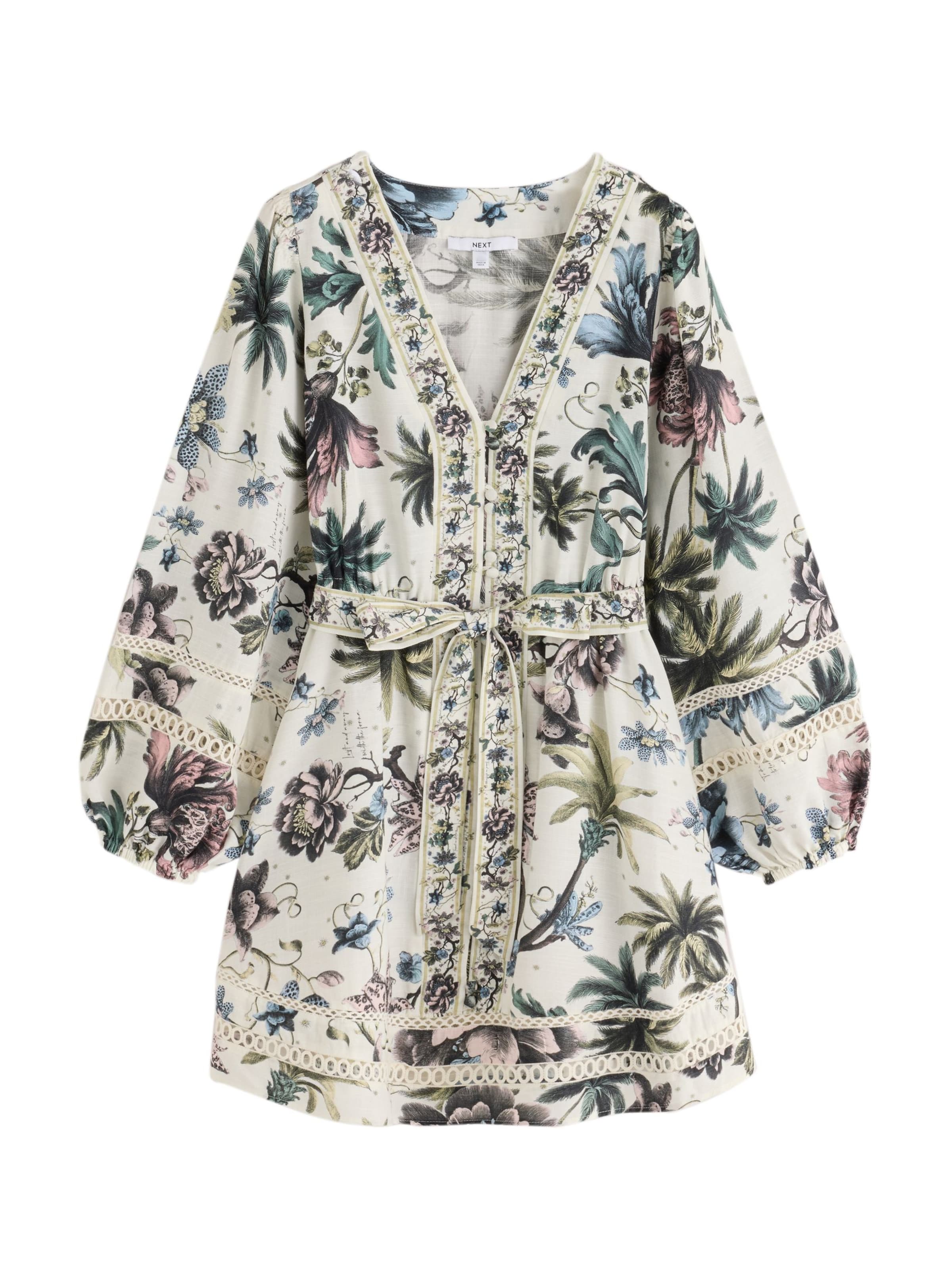 Next Robe en 48 en écru / bleu clair / vert foncé / rose ancienne, Vue avec produit