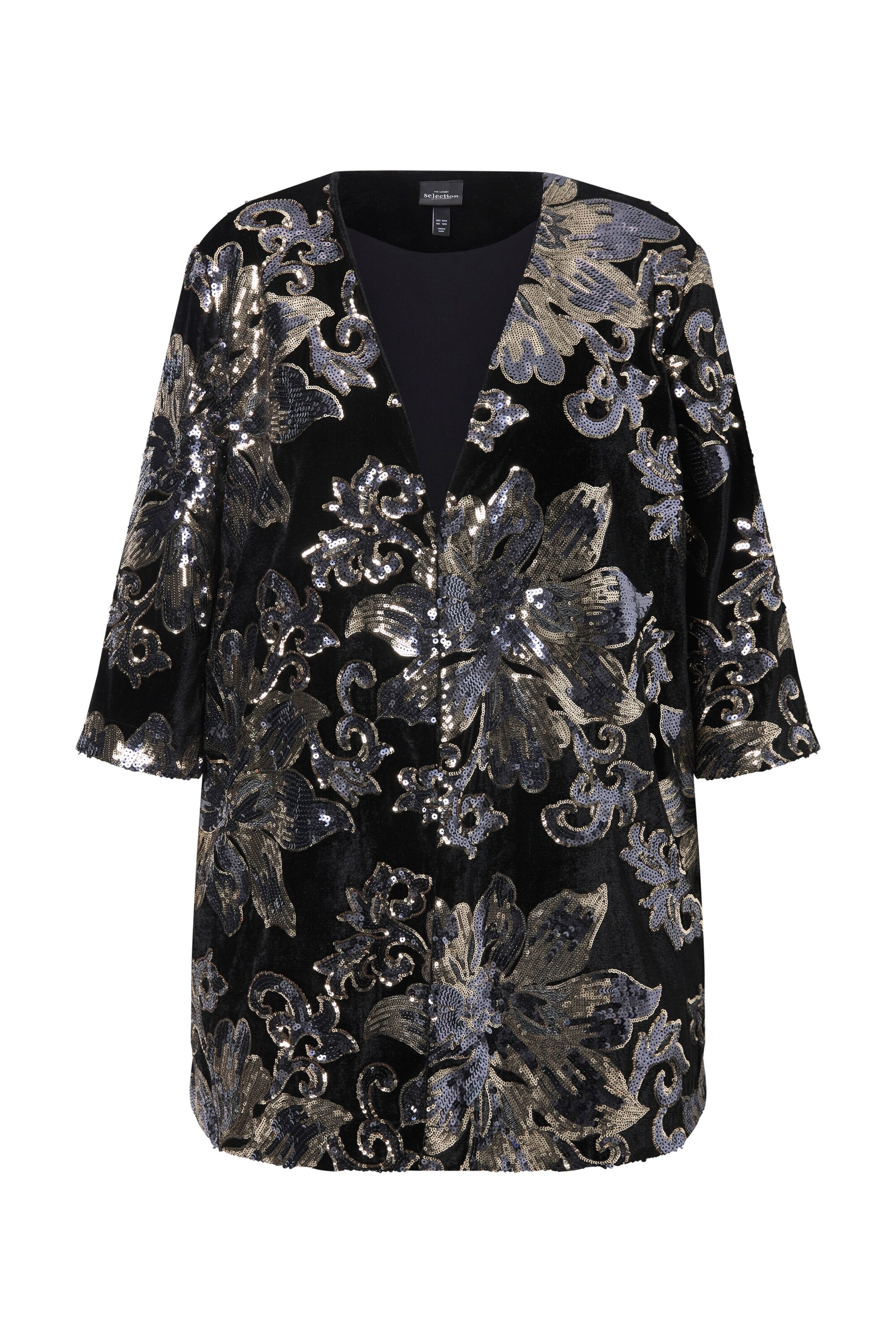 Ulla Popken Tussenjas in Zwart: voorkant