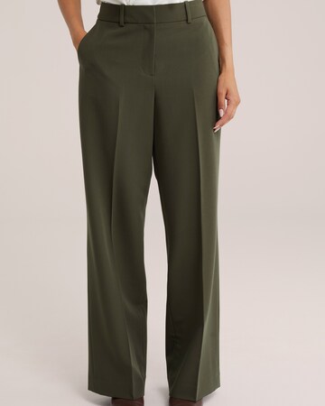 Wide Leg Pantalon à plis WE Fashion en vert : devant