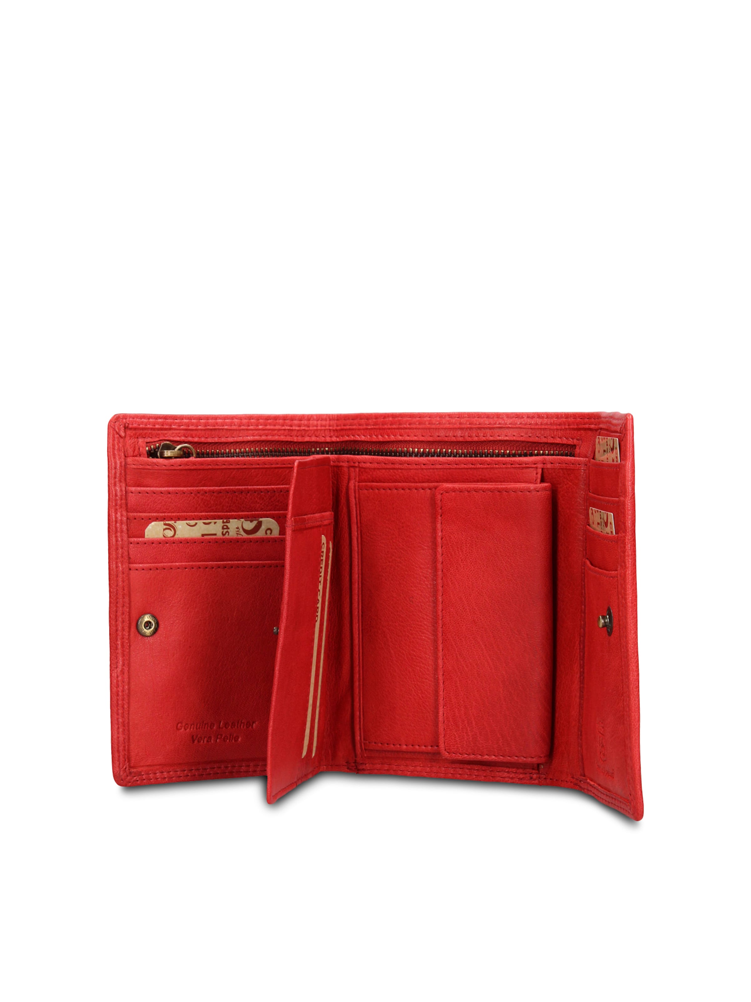 Portamonete 'Portafoglio Uomo Vera Pelle Route66 con Bottone Pressione' di Route 66 in rosso