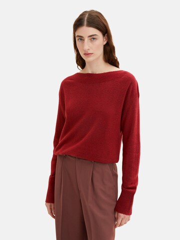 Pull-over TOM TAILOR en rouge : devant