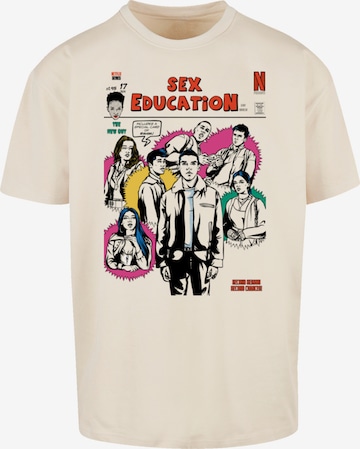 T-Shirt 'Sex Education Magazine Netflix TV Series' F4NT4STIC en beige : devant