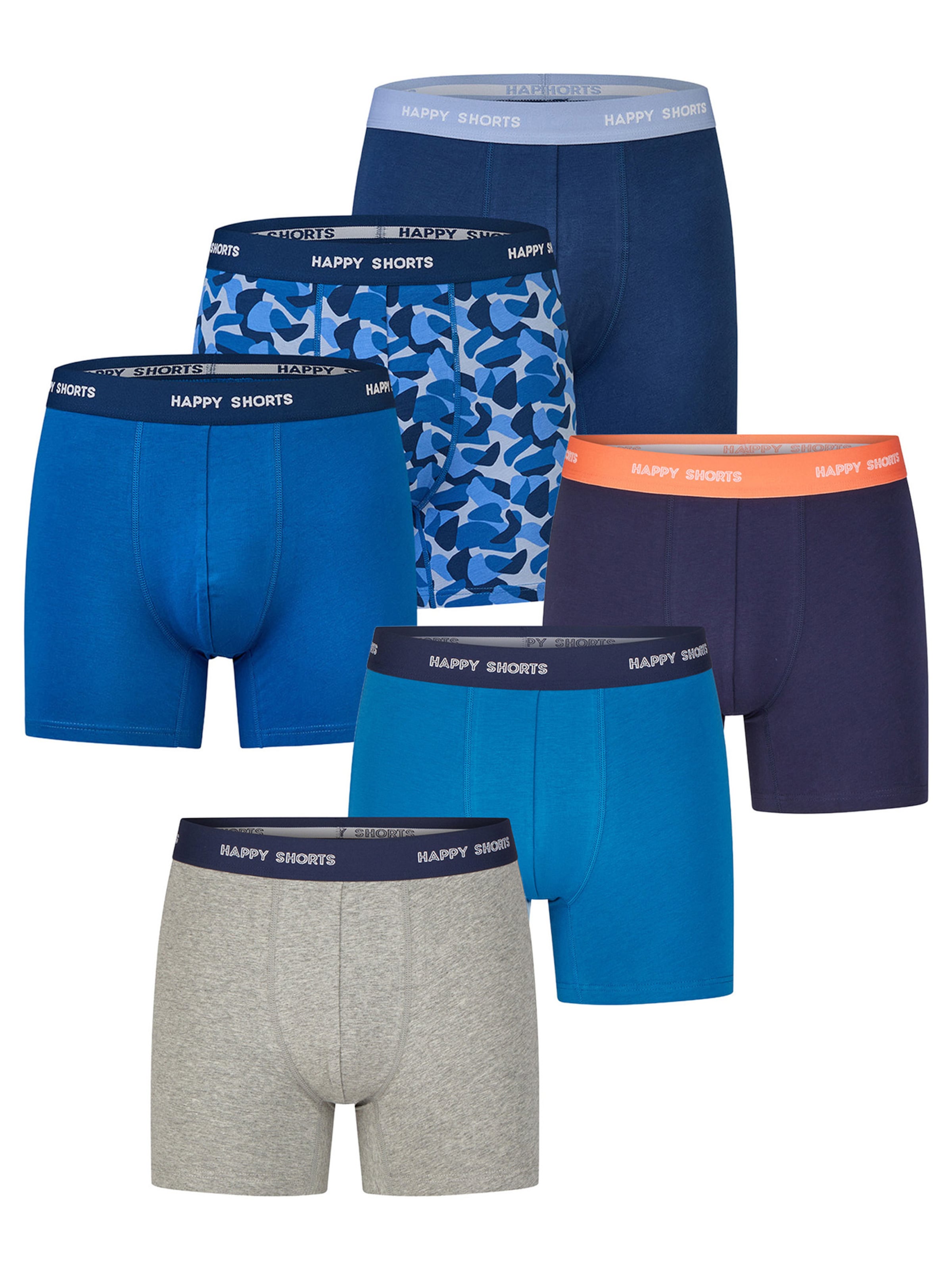 Happy Shorts - Boxers ' Camou-Prints ' em azul: frente