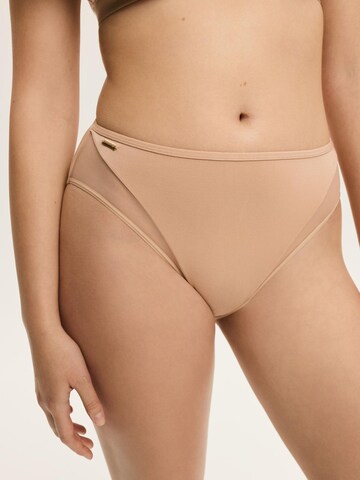 ESOTIQ - Panti 'Taillenslip Blissy, hohe Leibhöhe, Modal Jersey, florales Muster' en beige